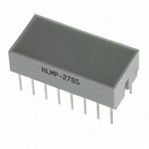 HLMP-2785, Светодиодный модуль 1хLEDх8,89х19,05мм/желтый/585нм/26-70мкд/белый матовый
