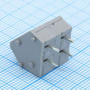 DG245-7.62-02P-11-00A(H), Нажимной безвинтовой клеммный блок 2 контакта. Зажим типа зажимная клеть. Серия DG245-7.62