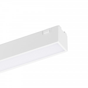 Светильник MAG-VIBE-FLAT-L485-24W Warm3000 (WH, 100 deg, 48V) 044438, Светильник для магнитных треков MAG-VIBE. Мощность 24 Вт, св. поток 1770 лм, 74 лм/Вт, теплый 3000 K, CRI>90, угол 100°, напряжение питания 48 В. Белый прямоугольный корпус из алюминия, экран поликарбонат, степень защиты IP20. Размер: длина 485 мм, ширина