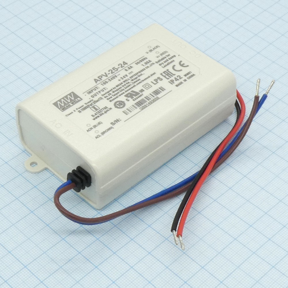 Изображение товара Источник питания AC-DC 25Вт APV-25-24 от MEAN WELL компактный