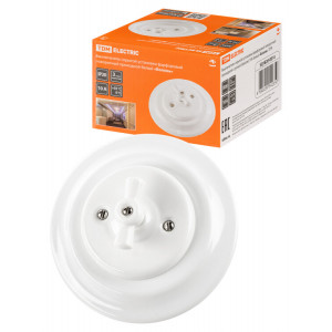 Выключатель скрытой установки фарфоровый поворотный проходной с ручкой (бантик) 10А белый «Болонь» T SQ1820-0014