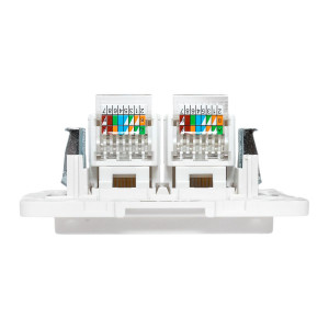 Стокгольм Механизм розетки RJ-45 2-местной белый EKF