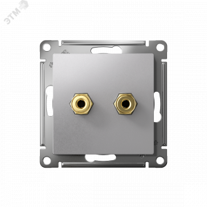 Аудиорозетка ATLASDESIGN двухместная алюминий ATN000387