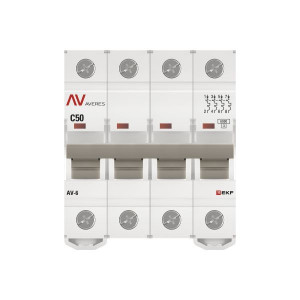 Выключатель автоматический AV-6 4P 50A (C) 6kA EKF AVERES(кр.1шт)