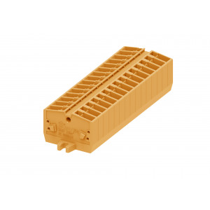 Проходная клемма (MINI) 254302, Проходная клемма, MINI, верхний подвод кабеля, 2 точки подключения, тип фиксации провода: пружинный, номинальное сечение: 2,5 мм кв., 24A, 800V, ширина: 6 мм, цвет: оранжевый, тип монтажа: монтажные фланцы