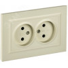Розетка 2-м СП BRITE РС12-2-БрКр 10А в сборе без заземл. без защ. шторок беж. BR-R20-10-K10-F