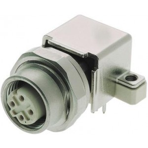 21033814412, Цилиндрические метрические разъемы M12 PNL FEEDTHRU PCB ANG D-CODE