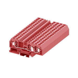 Проходная клемма 206953, Проходная клемма, 3 точки подключения, тип фиксации провода: пружинный, номинальное сечение: 6 мм кв., 41A, 800V, ширина: 8 мм, цвет: красный, тип монтажа: DIN35