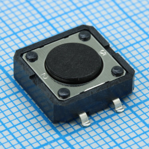 B3FS4002P, Кнопка тактильная 12х12 h=4.3 1.47N(150гр) 0.05А 24В SMD монтаж