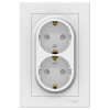 Розетка двойная AtlasDesign с заземл. со шторками 16А в сборе лотос SE ATN001326