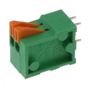 DG141V-2.54-02P-14-00A(H), Нажимной безвинтовой клеммный блок на 2 контакта. Зажим типа торцевой контакт. Серия DG141V-2.54