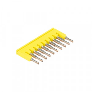 Соединительная перемычка IVB WTP 1,5-10, Соединительная перемычка, 10 полюсов, изолированная, вилочная, для клемм: WTP 1,5 I…, цвет: желтый