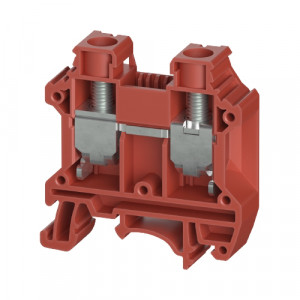 Проходная клемма WTN 16 RT, Проходная клемма, тип фиксации провода: винтовой, номинальное сечение: 16 мм кв., 76A, 1000V, ширина: 12 мм, цвет: красный тип монтажа: DIN35