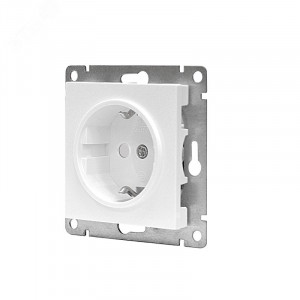 Розетка одноместная UNIVersal серия Афина с/з, с/у, з/ш, 16А, 220В, белая (еврослот), механизм A0049