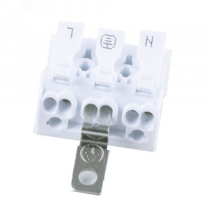 Клемма монтажная с/з для фазных проводников 3 контактные группы (DIY упак 5шт) 39790