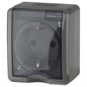 Розетка 1-м ОП Эксперт 11-2401-03 16А IP54 16AX 250В 2P+E сер. Б0020713