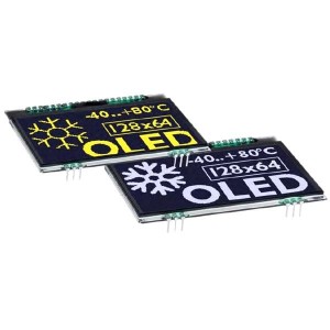 EA OLEDL128-6LGA, Светодиодные дисплеи и принадлежности Graphic OLED Yellow 128x64 w/o glass