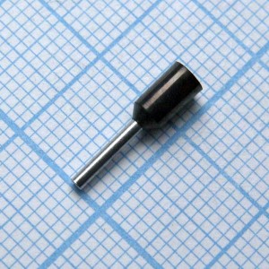 E0508PP Black, наконечник кабельный торцевой трубчатый с изоляцией, L=14/8мм, сеч. пров. 0.5мм2