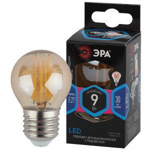 Лампочка светодиодная F-LED P45-9W-840-E27 gold E27 / Е27 9Вт филамент шар золотистый нейтральный белый свет Б0047031