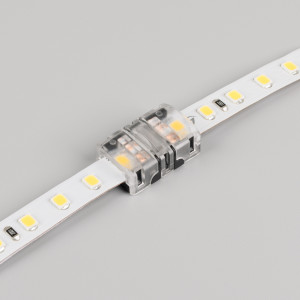 Коннектор HIP-MONO-8-2pin-STS 032215, Одиночный коннектор для соединения 2-х отрезков открытых светодиодных одноцветных лент шириной 8 мм. Материал - прозрачный пластик. Обеспечивает соединение без видимых разрывов. Максимальный допустимый ток 3 А, напряжение 3-24 В. Цена за 1шт. Разъем для F