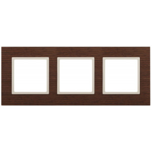 14-5303-09 Рамка на 3 поста, дерево, Elegance, дуб+сл.кость (5/25/750) Б0034580