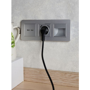 Розетка BRITE USB A+A 3.1А РЮ10-1-БрА алюм. BR-U21-D31-K47