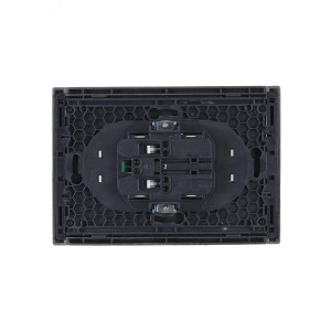 FORTE&PIANO Розетка 2-местная с заземлением с защитными шторками безвинтовое крепление 16А FP523 сталь IEK FP-R24-16-1-K46