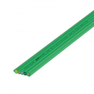 Кабель плоский 5G4MM? HF GREEN, Плоский кабель 5 полюсов, серия gesis NRG, сечение: 5х4 мм кв., материал изоляции: halogen-free, цвет: зеленый