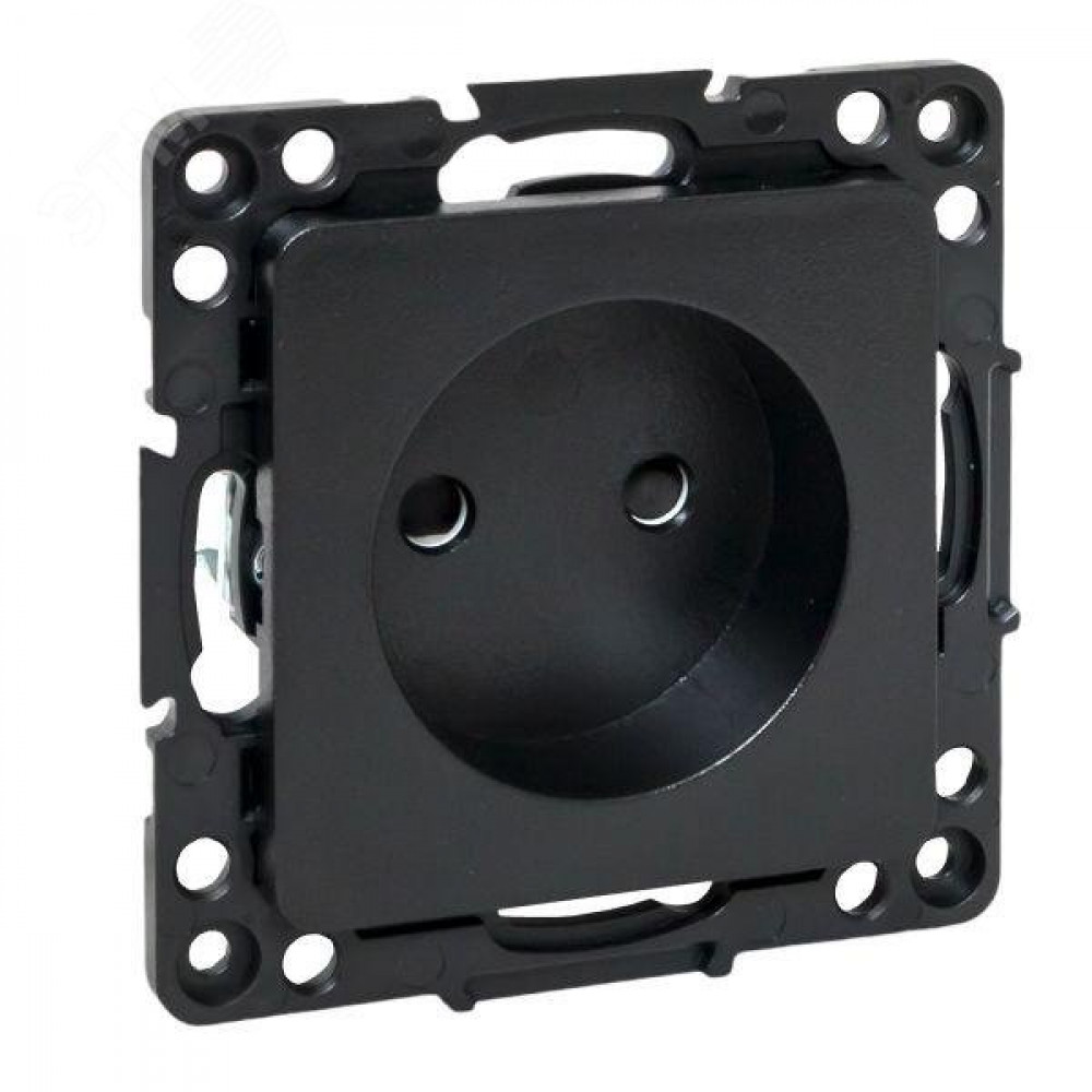 Изображение товара Розетка 1-м СП Стокгольм 10А IP20 черная без заземления