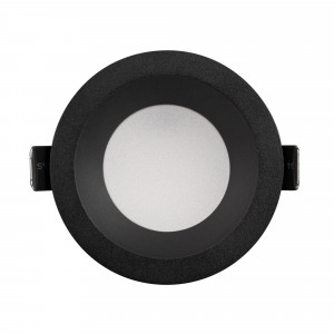 Светильник MS-DROP-BUILT-R84-8W Warm3000 (BK, 85 deg, 230V) 041493, Встраиваемый светильник даунлайт. Мощность 8 Вт, св. поток 610 лм, 76 лм/Вт, тёплый 3000 K, CRI>90, угол 85°, напряжение питания 230 В. Чёрный круглый корпус из алюминия, степень защиты IP54. Размер: диаметр 84 мм, высота 49 мм. Монтаж встраиваемый, устан