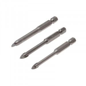 Набор сверл по керамической плитке, 5-6-8мм, шестигранный хвостовик KR-91-0655