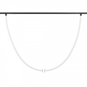 Светильник MAG-ORIENT-TUBE-ELASTIC-R25-L5000-70W Day4000 (BK, 360 deg, 48V) 044338, Светильник гибкий для магнитных треков серии ORIENT. Мощность 70 Вт, св. поток 4550 лм, 65 лм/Вт, дневной 4000 K, CRI>90, угол 360°, напряжение питания 48 В. Матовый белый фигурный корпус из силикона с черными креплениями. Размер: диаметр 25 мм, длина 500