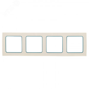 Стокгольм Рамка 4-местная белая с линией цвета синий PROxima EAM-G-305-30