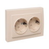 Розетка 2-м СП Минск 16А IP20 с заземл. защ. шторки бел. Basic ERR16-128-100