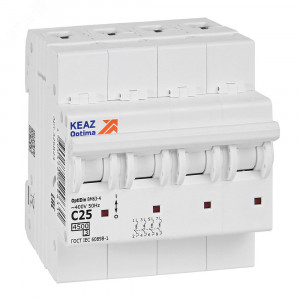 Выключатель автоматический модульный OptiDin BM63-4C25-4,5-УХЛ3