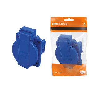 Розетка панельная РП10-3 скрытая с крышкой IP44 16А 2Р+РЕ 220В SQ0606-0001