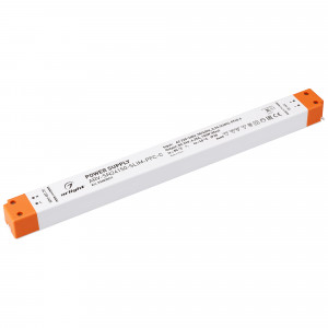 Блок питания ARV-SN24150-SLIM-PFC-C (24V, 6.25A, 150W) 026820(1), Источник напряжения с гальванической развязкой для светодиодных изделий. Входное напряжение 220-240 VAC. Выходные параметры: 24 В, 6.25 А, 150 Вт. Встроенный PFC >0.9. Негерметичный пластиковый корпус IP 20. Габаритные размеры длина 360 мм, ширина 32 мм,