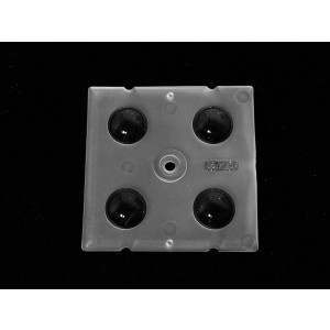 ALST50D4LED5050T90, Групповая квадратная линза 2x2 на 4 светодиода 5050/3535 эфф=90%, ~90°,  50x50mm   H:8.5mm