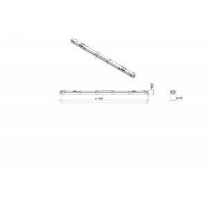 Светильник под светодиодную лампу SPP-101-0-001-120 T8 G13 1200мм IP65 Б0043655