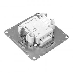 Механизм выключателя, двухклавишный, с подсветкой, белый Эпика EKF UP1-SWW-24