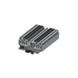 Проходная клемма TC1.5-2X2-GY, Проходная клемма, с разрывом цепи, 2 x 2 точки подключения, тип фиксации провода: пружинный, номинальное сечение: 1,5 мм кв., 17,5A, 500V, ширина: 4,2 мм, цвет: серый, тип монтажа: DIN35