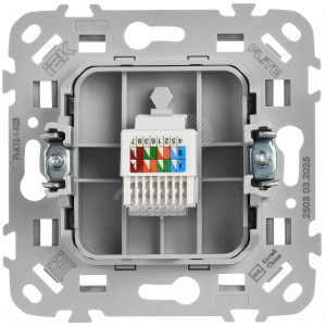 FLITE Розетка компьютерная RJ45 категория 5Е UTP РК5е-1-0-ФлС серый IEK FI-K12-1-K03