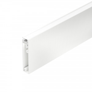 Профиль PLINTUS-H55-2000 WHITE 045445, Алюминиевый накладной двухкомпонентный профиль-плинтус для светодиодных лент и линеек. Цвет - белый RAL9003 (порошковая окраска). Габаритные размеры (L?W?H): 2000x12,20x55,50 мм. Ширина площадки для ленты 8 мм. Аксессуары приобретаются отдельно. Цена за м