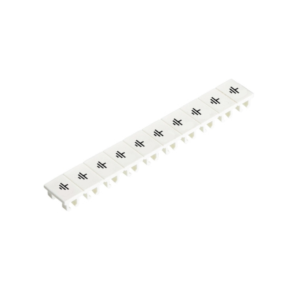 Изображение товара Шильдик 9705A/6/10 B ERDZ для клемм 4 мм.кв., 10 шт., белый