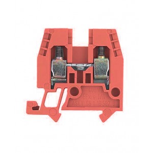 Проходная клемма (MINI) WKM 2.5/15 Red, Проходная клемма, MINI, боковой подвод кабеля, 2 точки подключения, тип фиксации провода: винтовой, номинальное сечение: 2,5 мм кв., 25A, 500V, ширина: 5 мм, цвет: красный, тип монтажа: DIN15