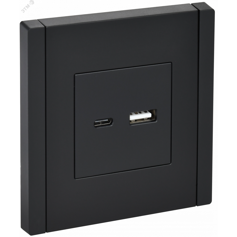 Изображение товара Розетка USB A+C 3,1А черная для скрытого монтажа FORTE&PIANO FP150 IEK
