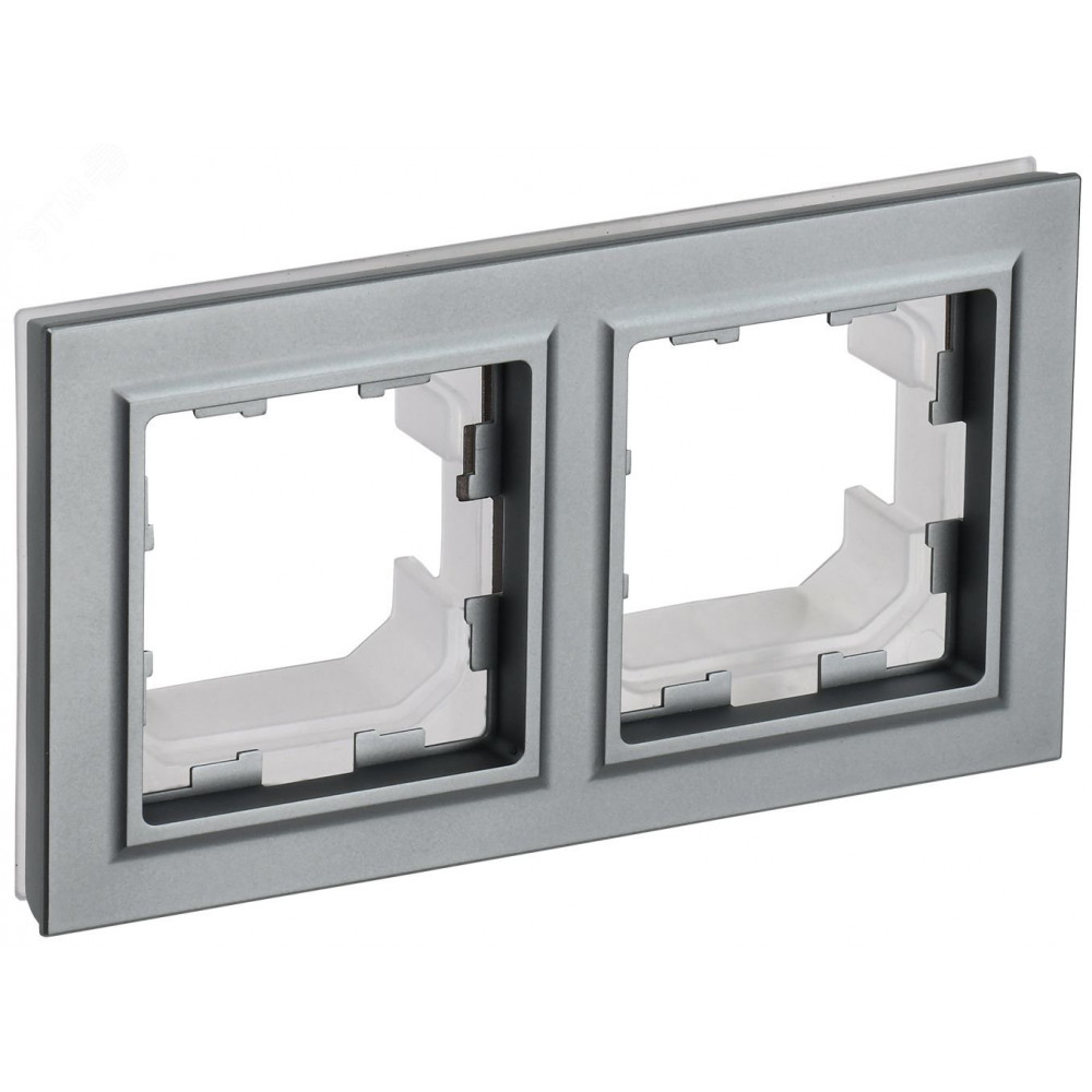 Изображение товара BRITE Рамка 2-местная IP44 сталь для электропроводки IEK
