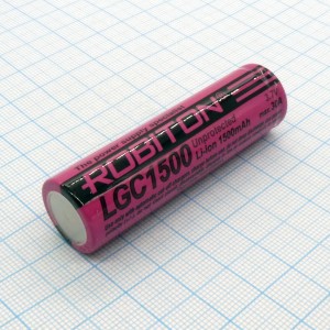 Аккумулятор 18650 LGC1500 30A, Аккумулятор литий-ионный (Li-Ion) без защиты