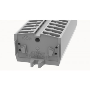 Проходная клемма (MINI) WS2.5-END-CO-01P-11-00Z(H), Проходная клемма, MINI, верхний подвод кабеля, 2 точки подключения, тип фиксации провода: пружинный, номинальное сечение: 2,5 мм кв., 24A, 800V,ширина: 6 мм, цвет: серый, тип монтажа: монтажный фланец