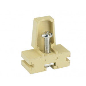 Концевой стопор JF5-B, Концевой стопор, тип зажима: винт, материал: пластик, ширина: 12 мм, цвет: серый, тип монтажа: DIN35